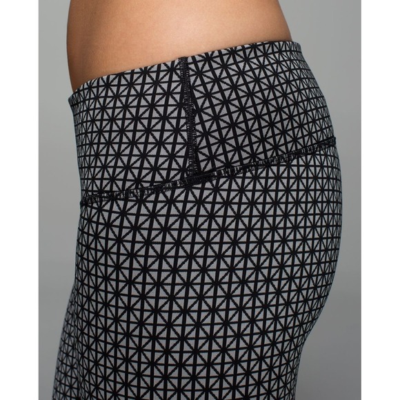 LULULEMON Wunder Under Pant Full-On Luon Tri Geo Silver Spoon Black Size 10 RARE - Picture 8 of 14
